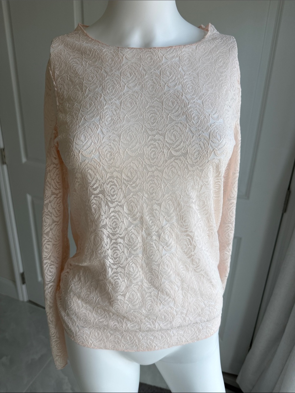 Diosun Blush Rose-Textured Long Sleeve Tee